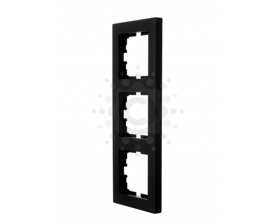 Рамка тройная вертикальная черная Lezard серия Vesna 742-4200-153 фото 1